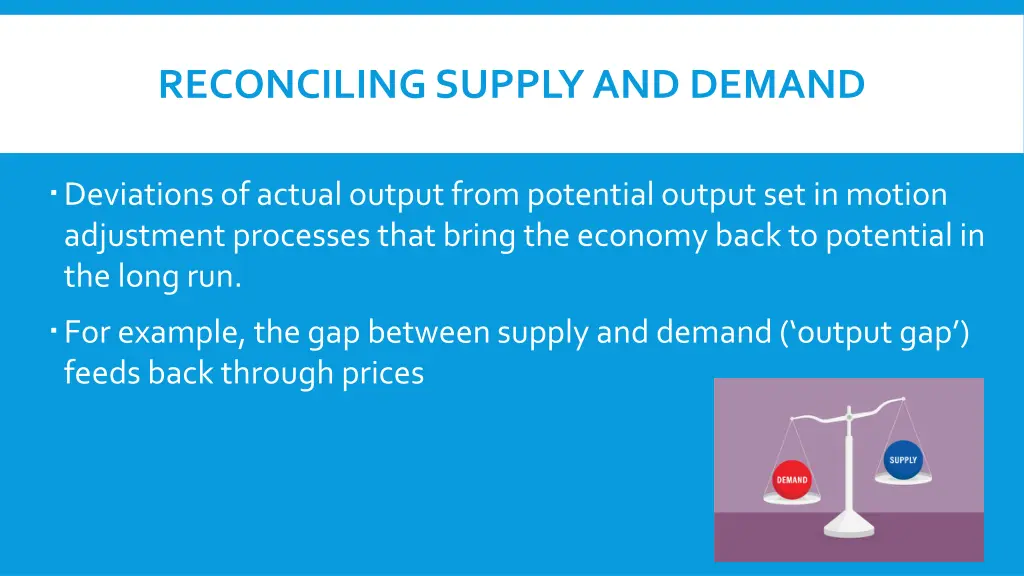 reconciling supply and demand