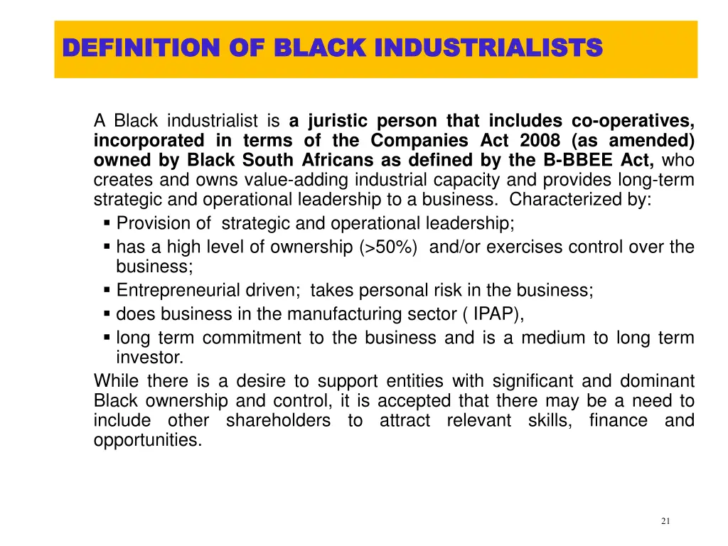 definition of black industrialists definition