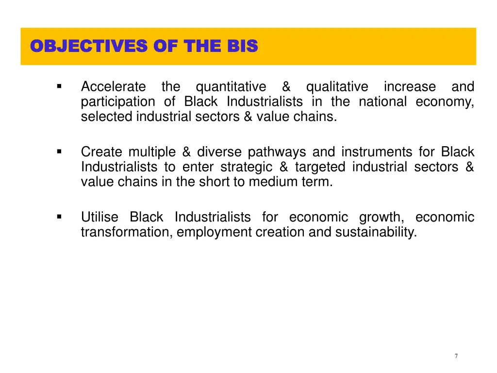 objectives of the bis objectives of the bis