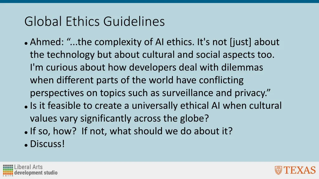 global ethics guidelines