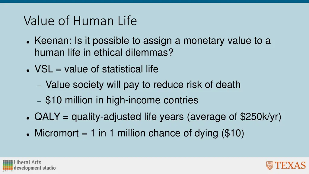 value of human life