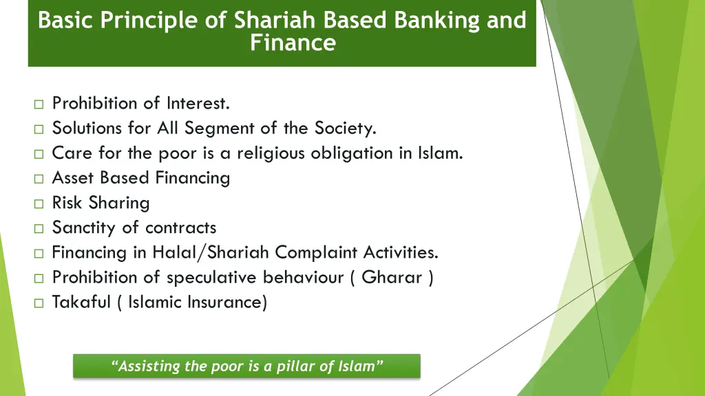 basic principle of shariah based banking