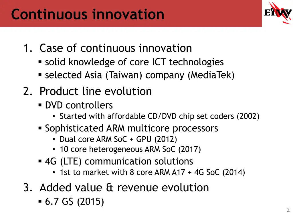 continuous innovation