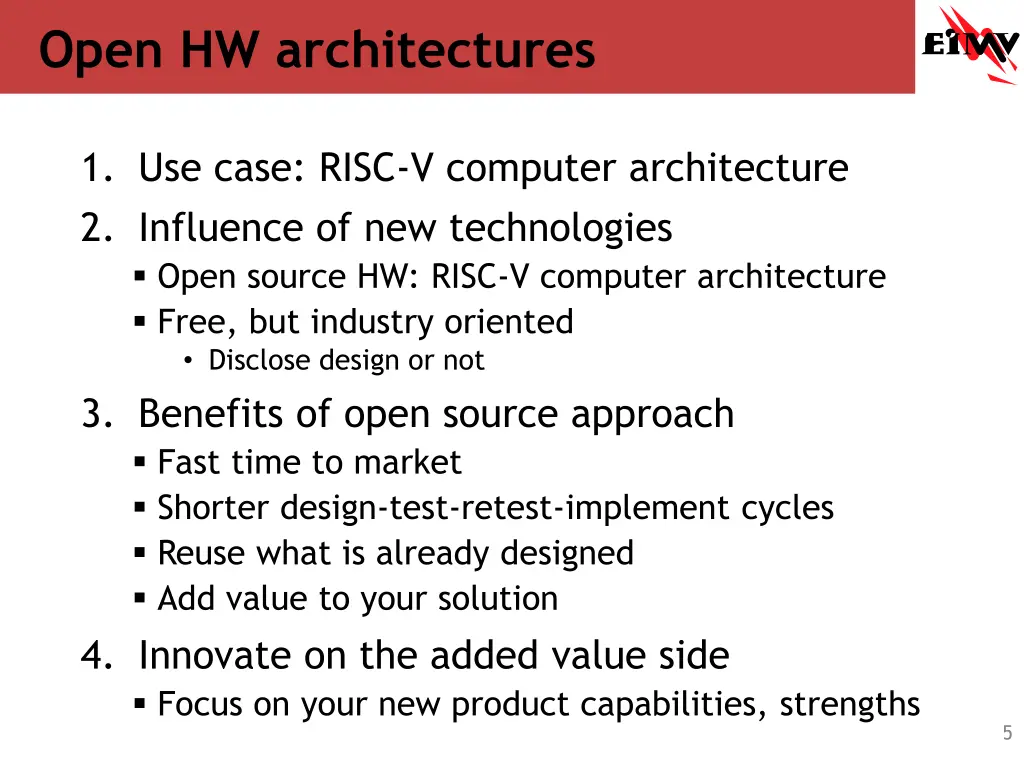 open hw architectures