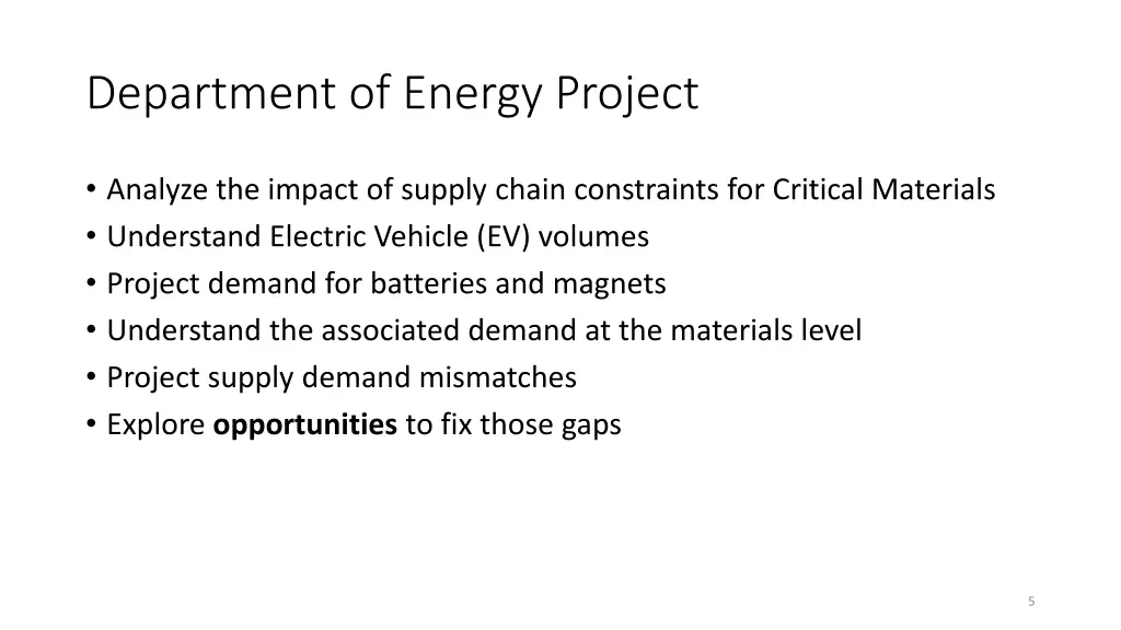 department of energy project