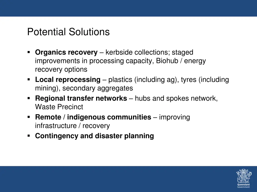 potential solutions