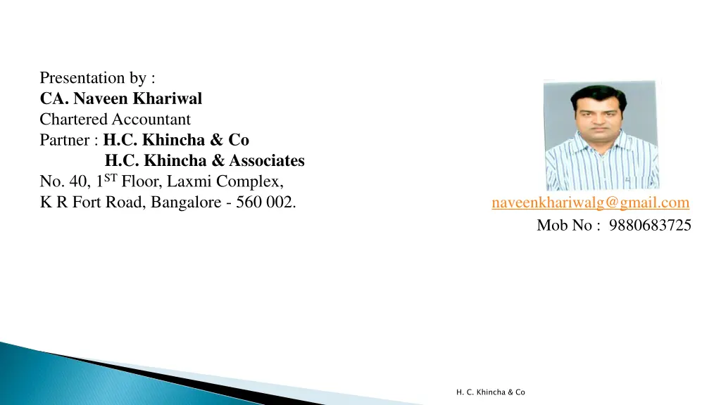 presentation by ca naveen khariwal chartered