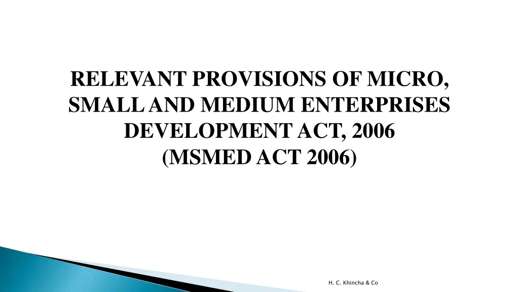relevant provisions of micro small and medium