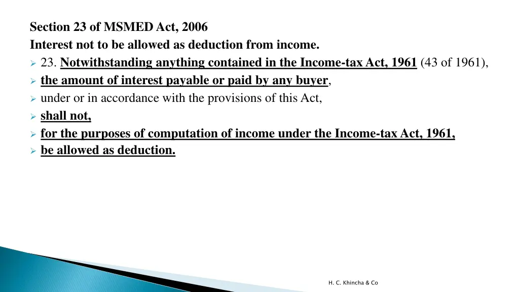section 23 of msmed act 2006 interest