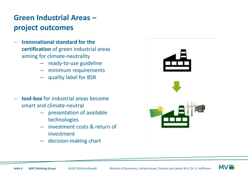 green industrial areas project outcomes