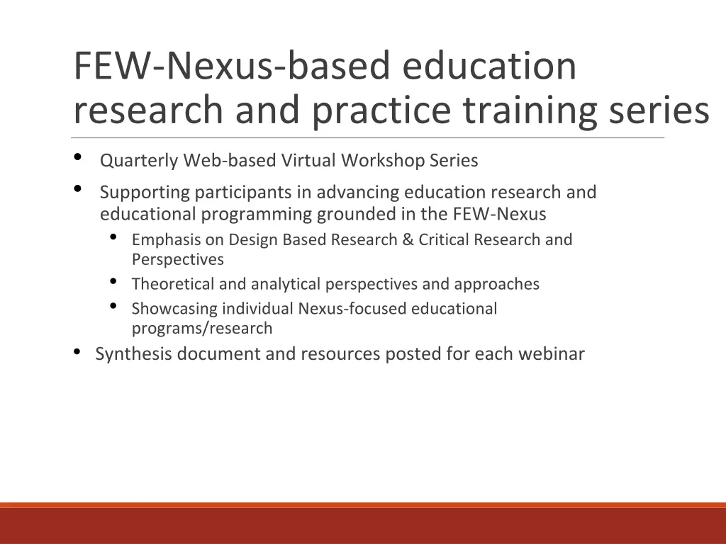 few nexus based education research and practice