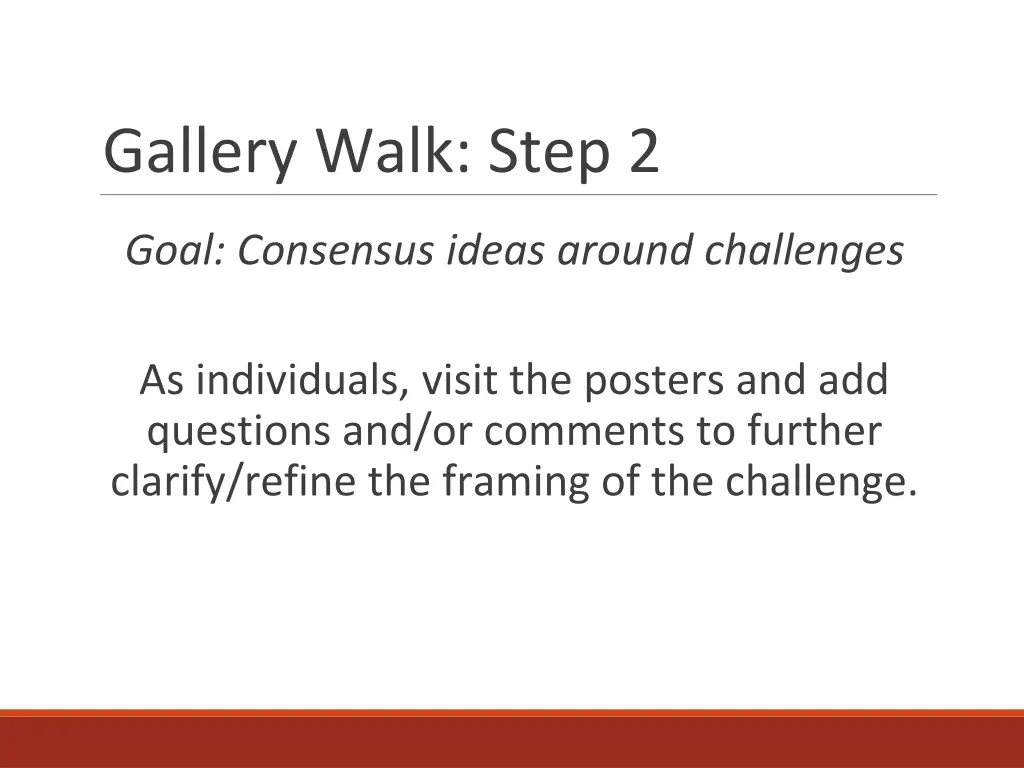 gallery walk step 2