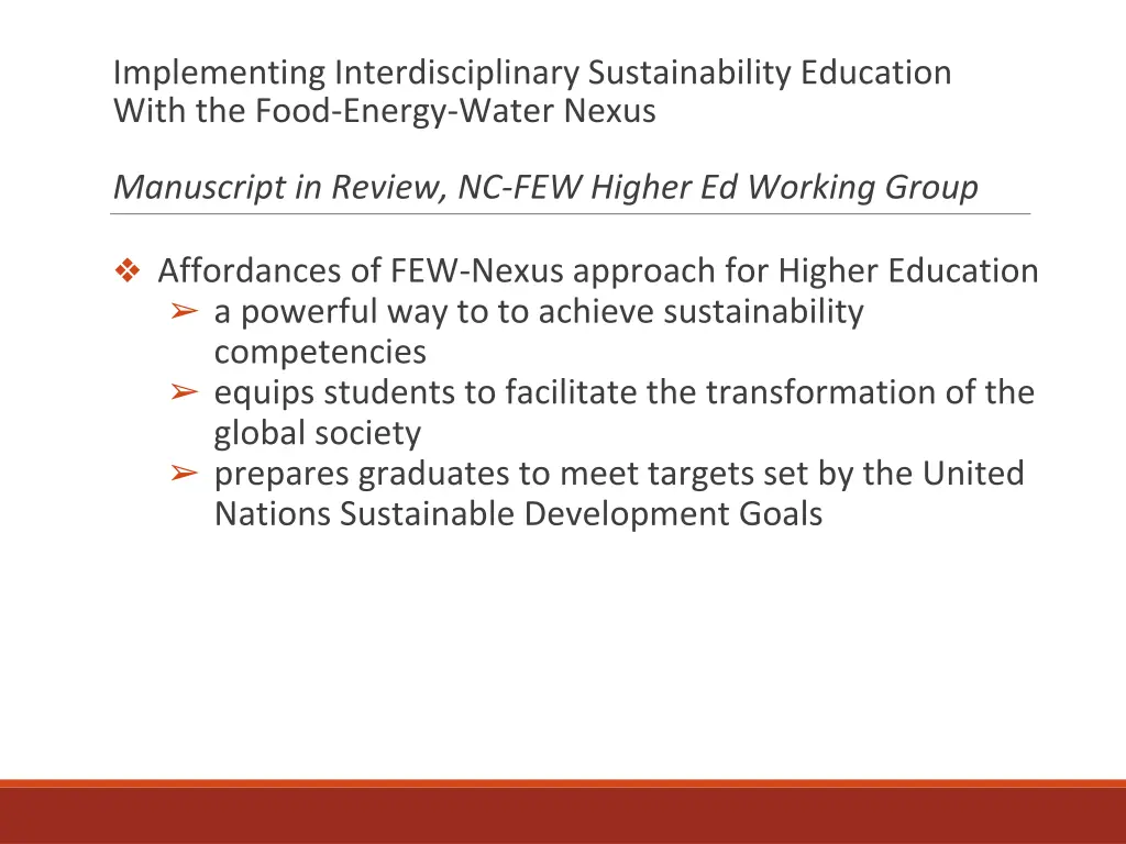 implementing interdisciplinary sustainability