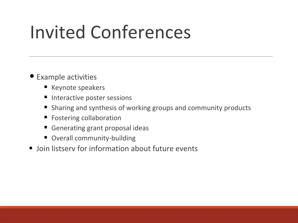 invited conferences