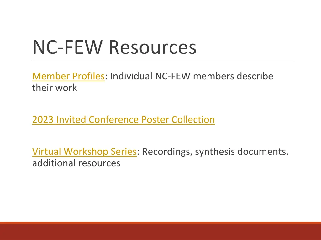 nc few resources