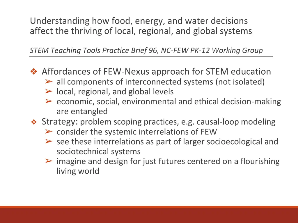 understanding how food energy and water decisions