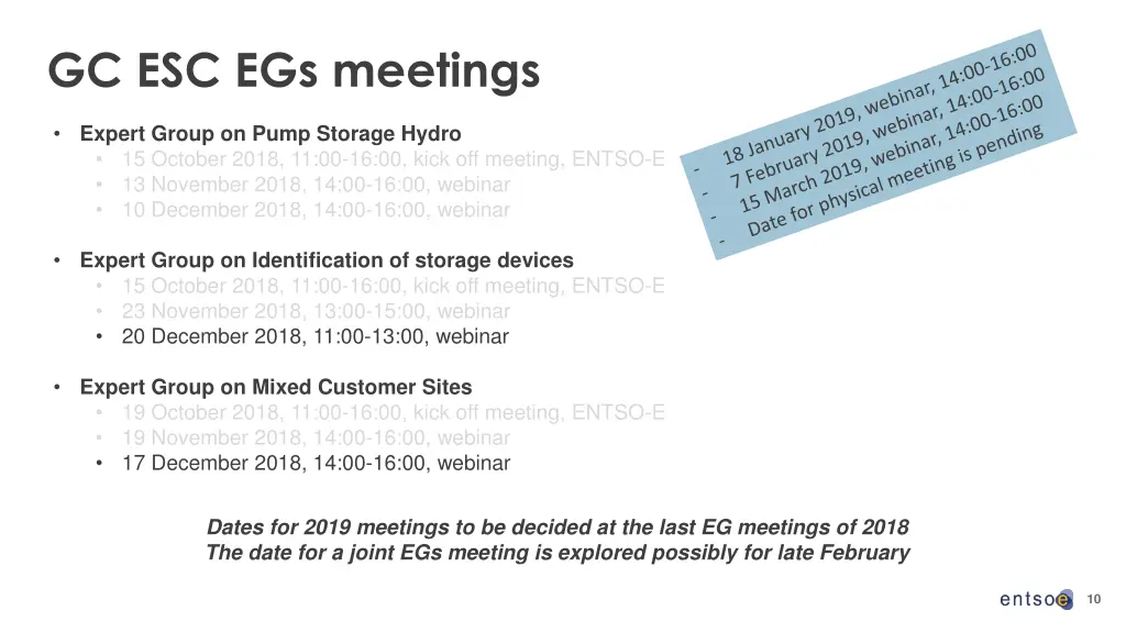 gc esc egs meetings