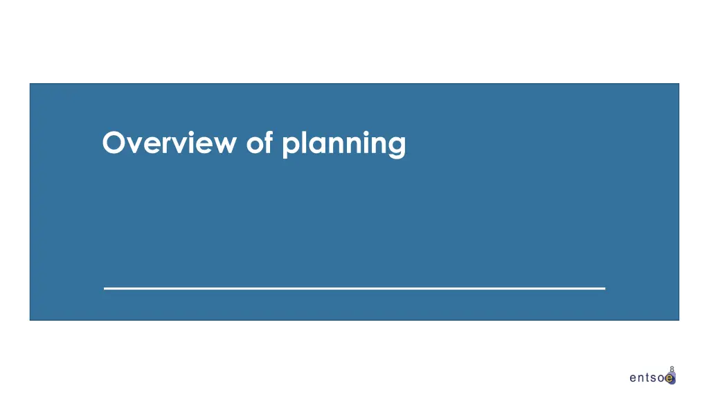 overview of planning