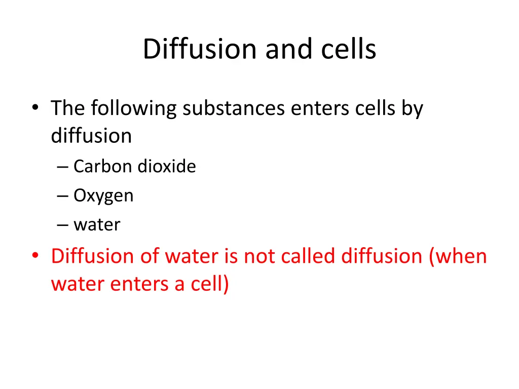 diffusion and cells