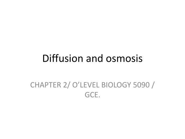 diffusion and osmosis