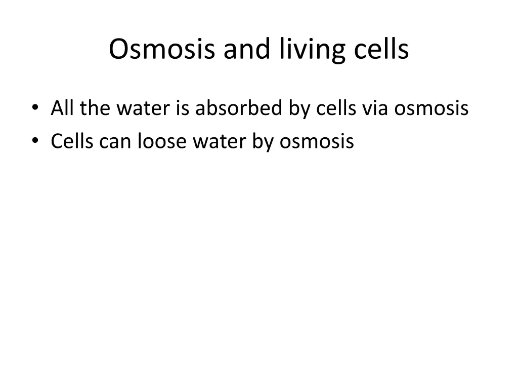 osmosis and living cells