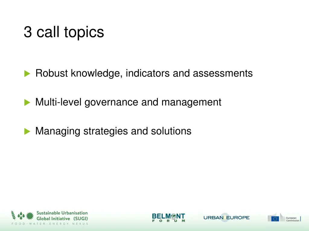 3 call topics