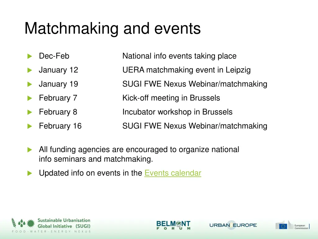 matchmaking and events