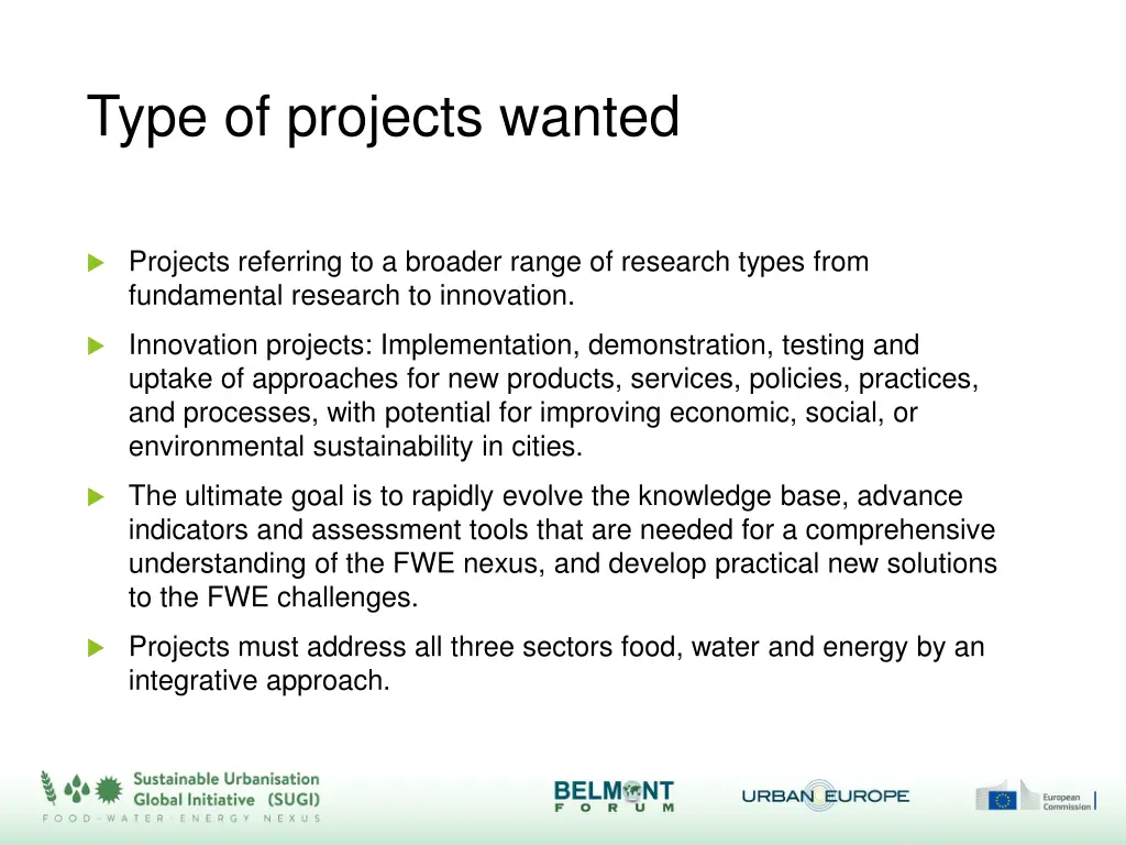 type of projects wanted