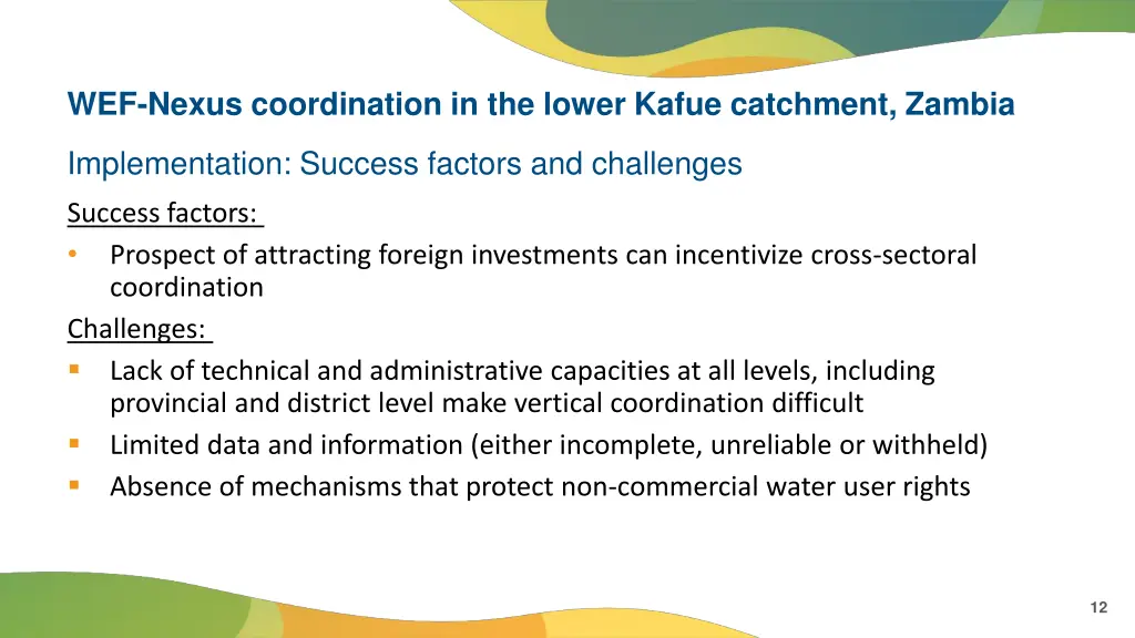 wef nexus coordination in the lower kafue 7