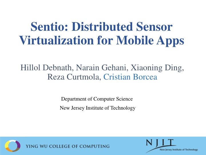 sentio distributed sensor virtualization