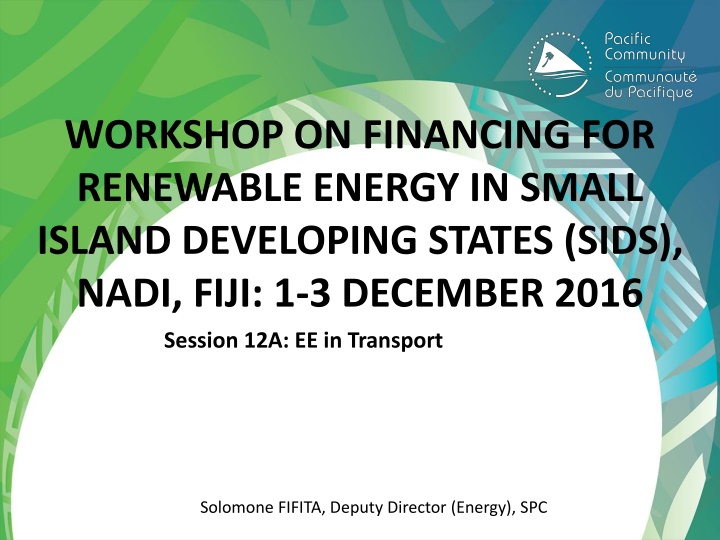 workshop on financing for renewable energy