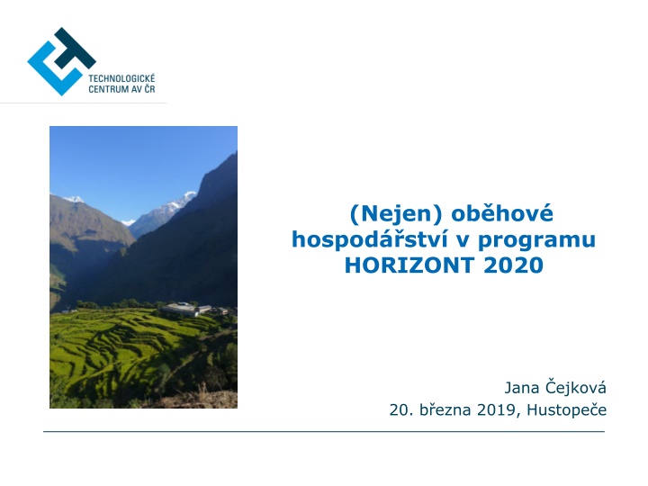 nejen ob hov hospod stv v programu horizont 2020