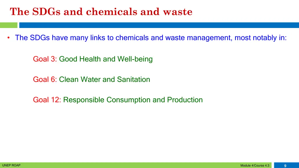 the sdgs and chemicals and waste