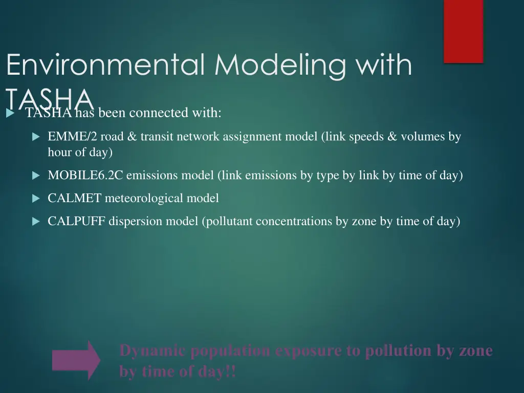 environmental modeling with tasha tasha has been