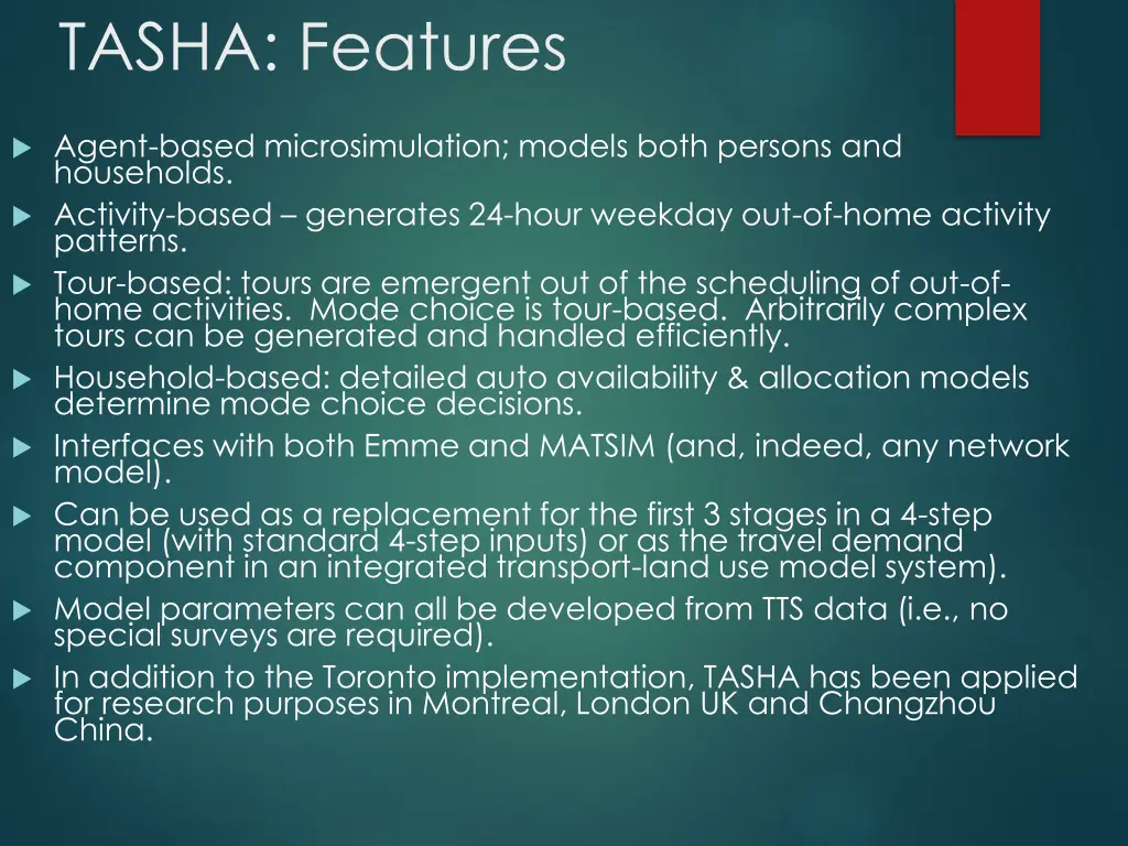 tasha features