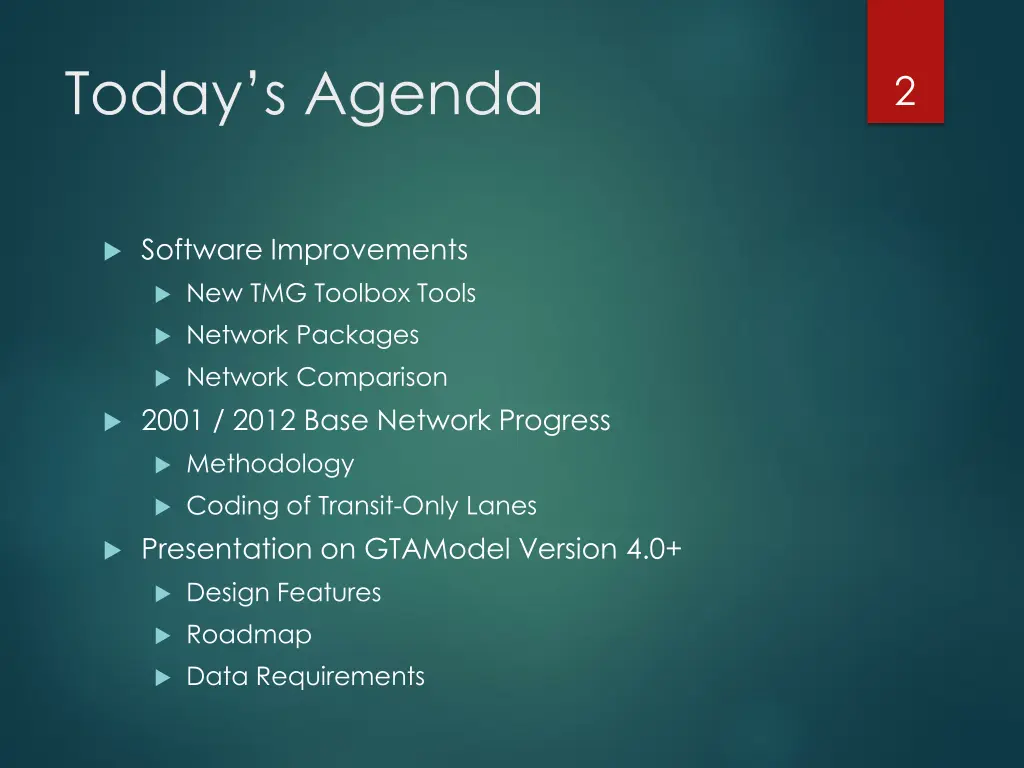 today s agenda