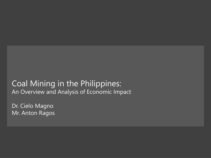 coal mining in the philippines an overview