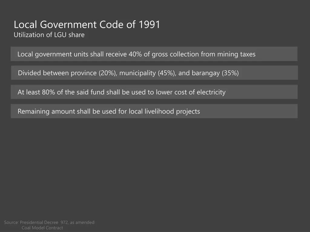 local government code of 1991 utilization