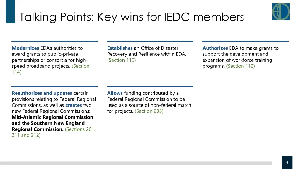 talking points key wins for iedc members 1