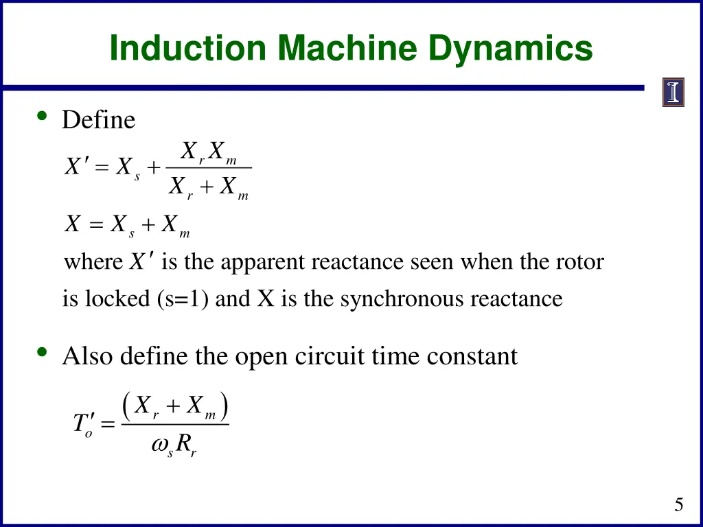 induction machine dynamics 1