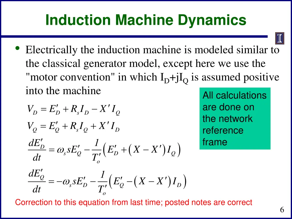induction machine dynamics 2