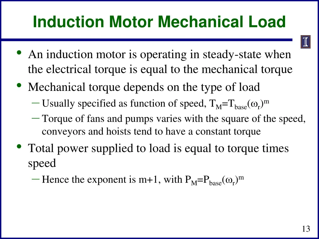 induction motor mechanical load