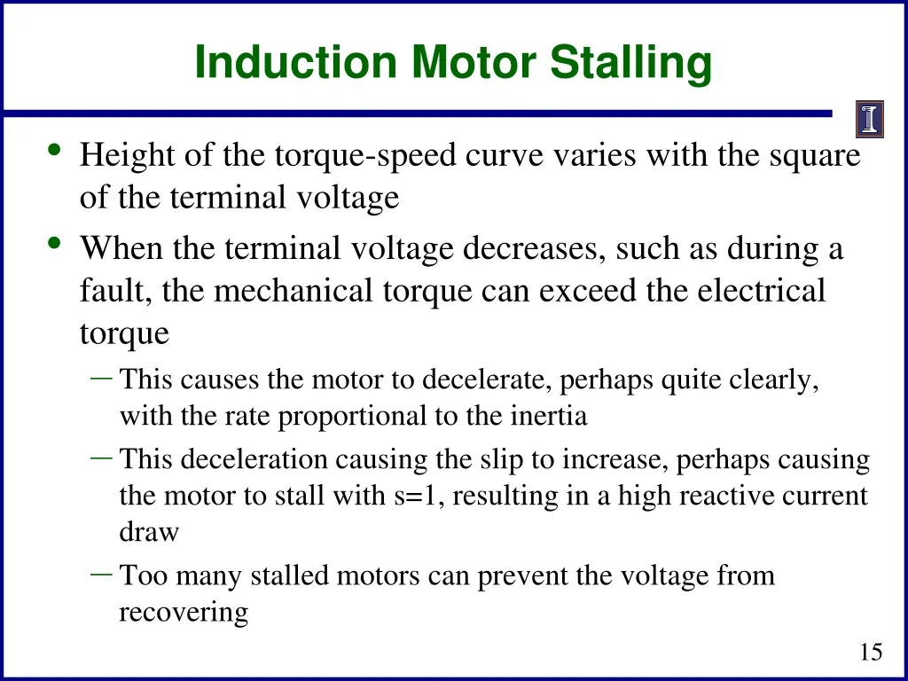 induction motor stalling