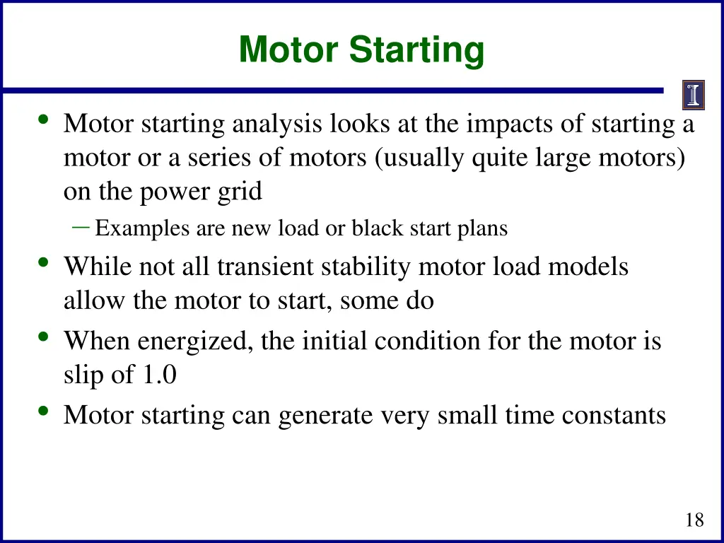 motor starting