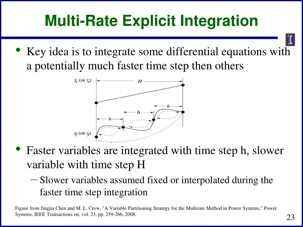 multi rate explicit integration