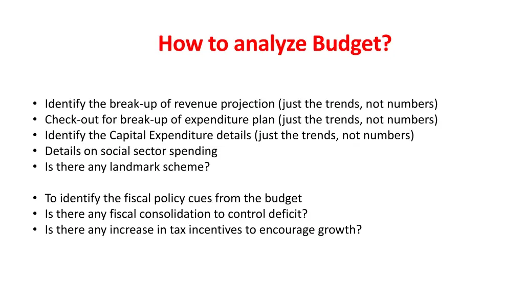 how to analyze budget