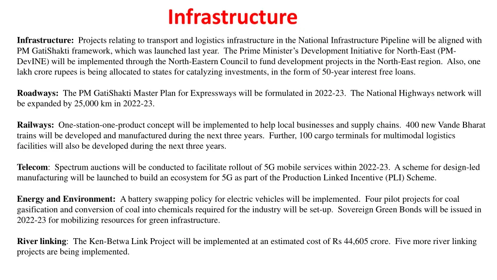 infrastructure
