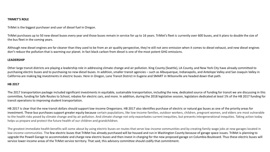trimet s role
