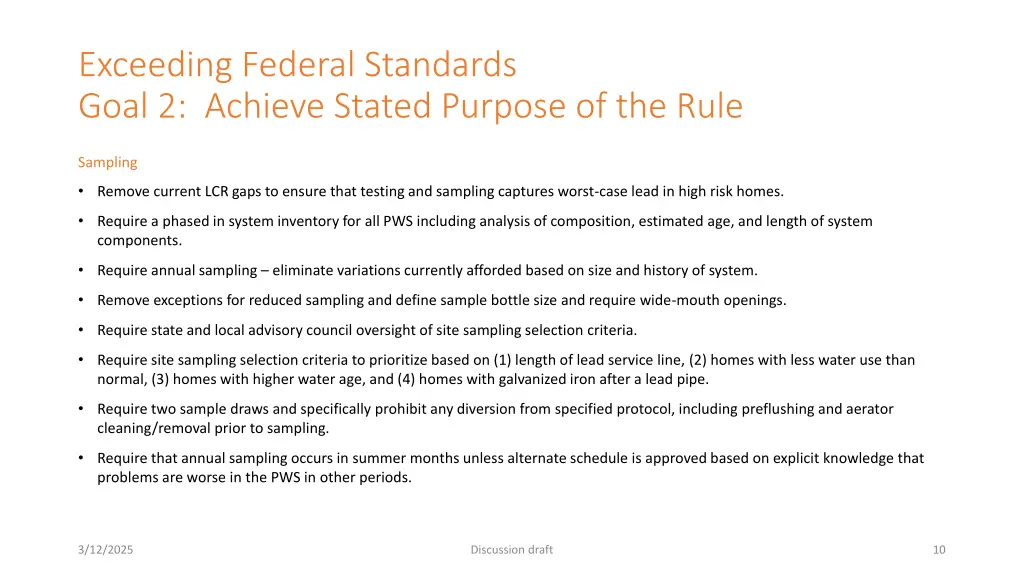 exceeding federal standards goal 2 achieve stated 1