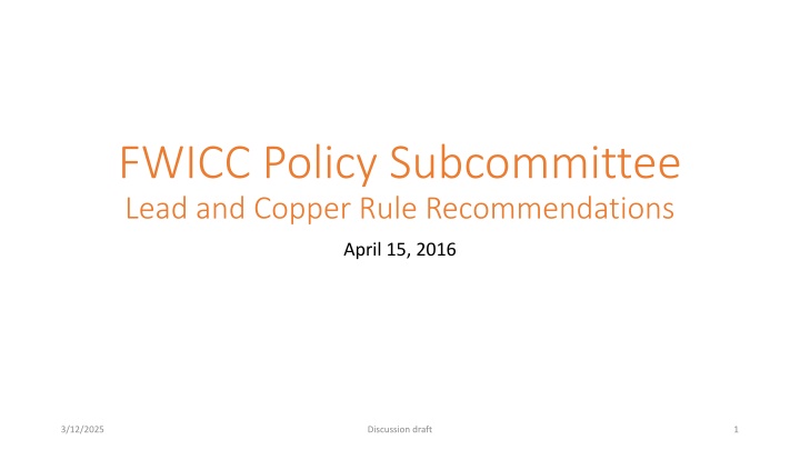 fwicc policy subcommittee lead and copper rule